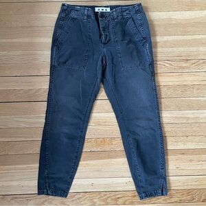 AMO Denim Army Twist Ankle Pants in Washed Black Utility - Size 27